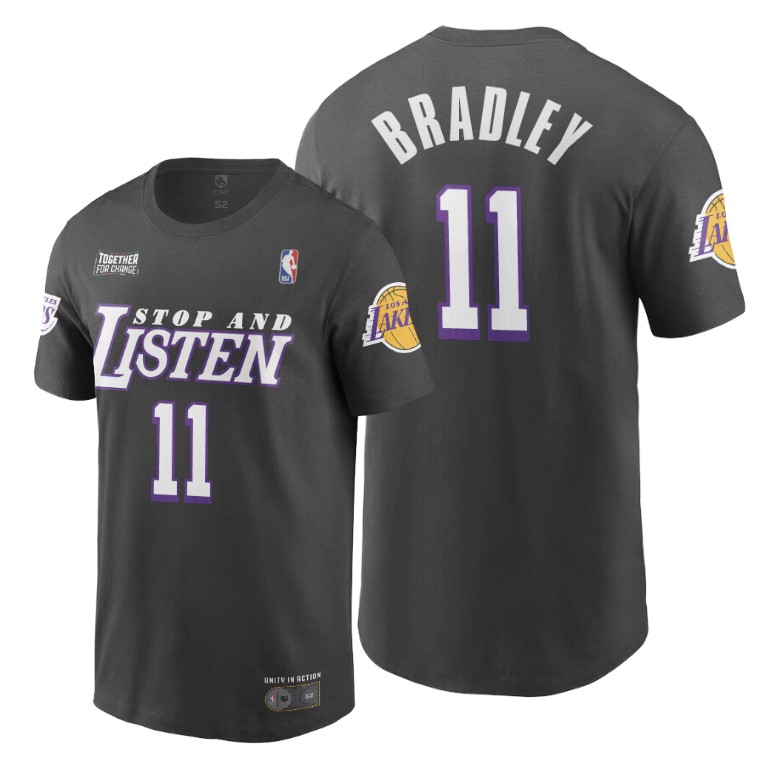 Men's Los Angeles Lakers Avery Bradley #11 NBA Civil Justice Together For Change Black Basketball T-Shirt GJG6383XD